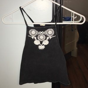 Cropped high neck tank top